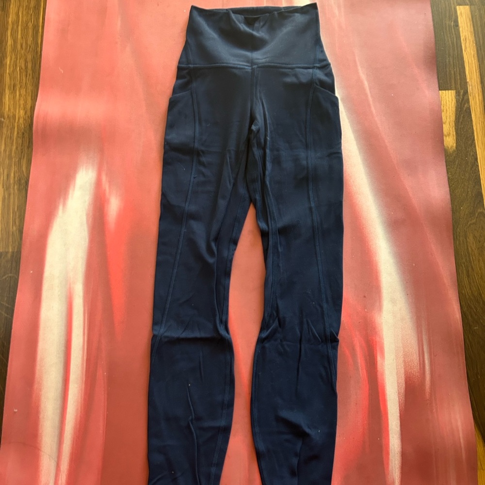 Navy Lululemon Align Pants with Pockets 28”